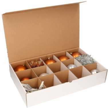 6x kerstballen opbergen doos voor 15 kerstballen van 10 cm