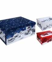 Pakket van 3x stuks rode kerstballen kerstversiering opbergbox 49 cm
